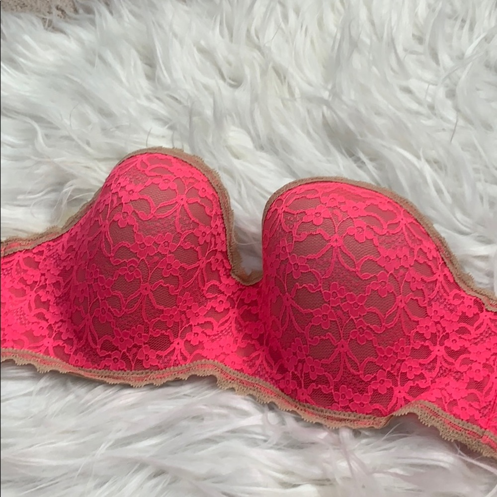 Aerie pink lace bra with removable straps